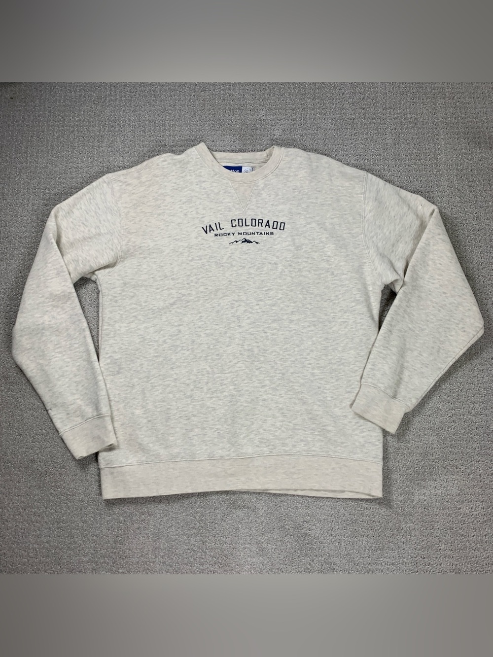 Vail Colorado Rocky Mountain Cream Comfy Sweatshirt size XL unisex